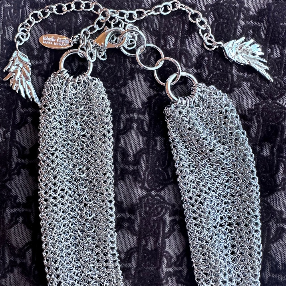 NEW Authentic 1)Roberto Cavalli Choker Mesh Necklaces.1)Roberto Cavalli Dangling - Picture 2 of 8